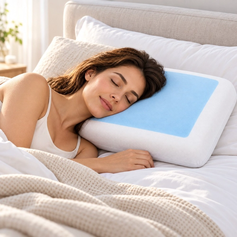 ALMOHADA DECODREAMS BLANCO 60X40 CM MEMORY FOAM CON GEL REFRESCANTE - 3