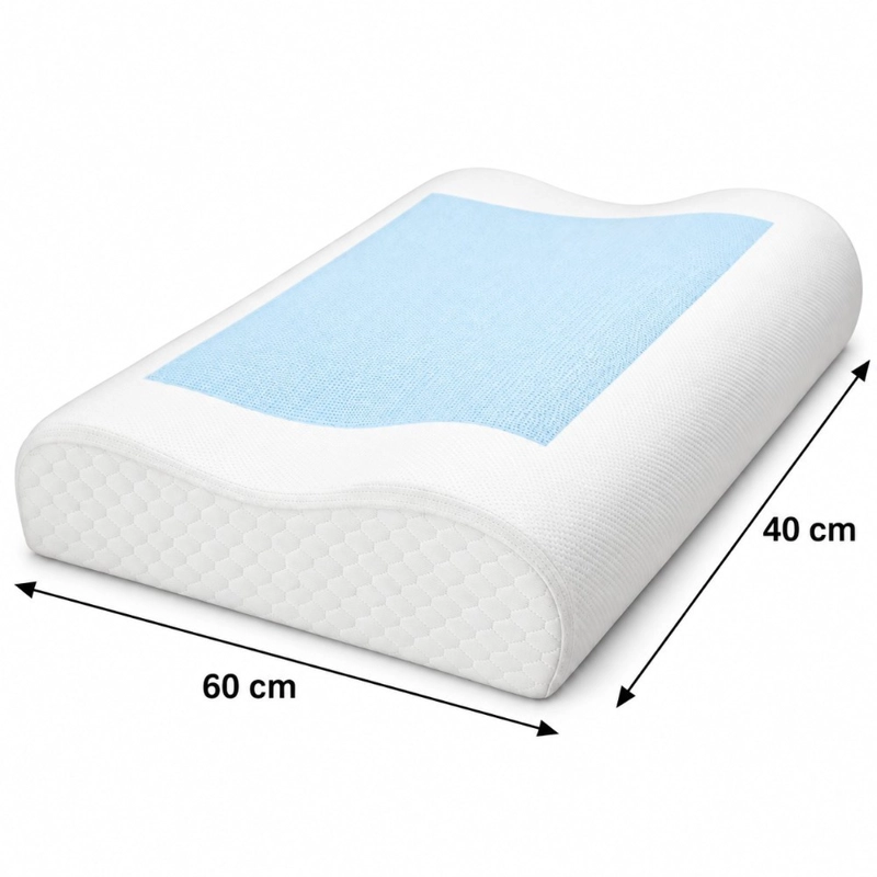 ALMOHADA DE DORMIR DECODREAMS BLANCO 60X40 CM MEMORY FOAM GEL ERGONOMICA CERVICAL - 2