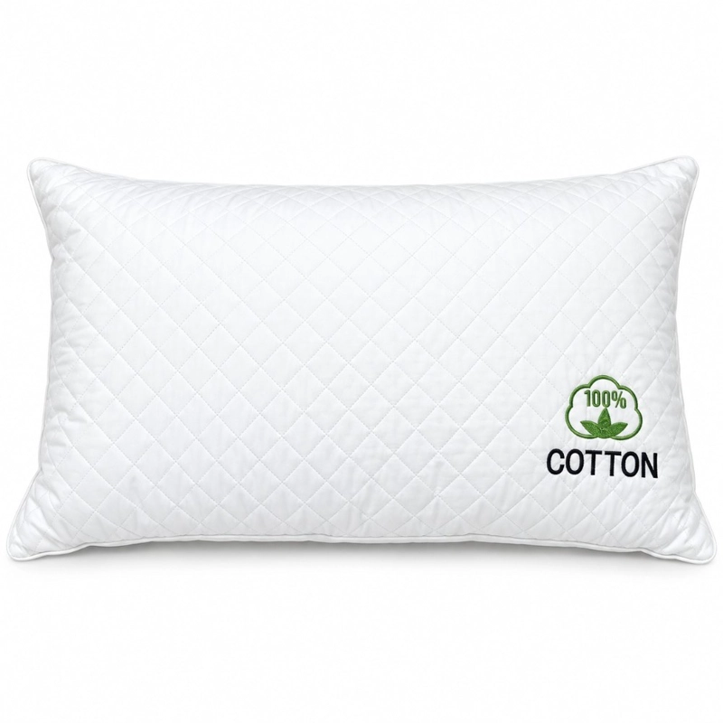 ALMOHADA DECODREAMS BLANCA 70 X 43 CM ACOLCHADA CUBIERTA DE ALGODON - 1