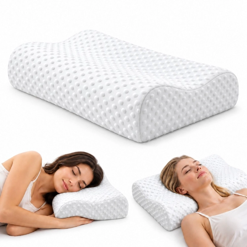 ALMOHADA CERVICAL DECODREAMS BLANCA ERGONOMICA CONTORNEADA 50X30 CM - 3