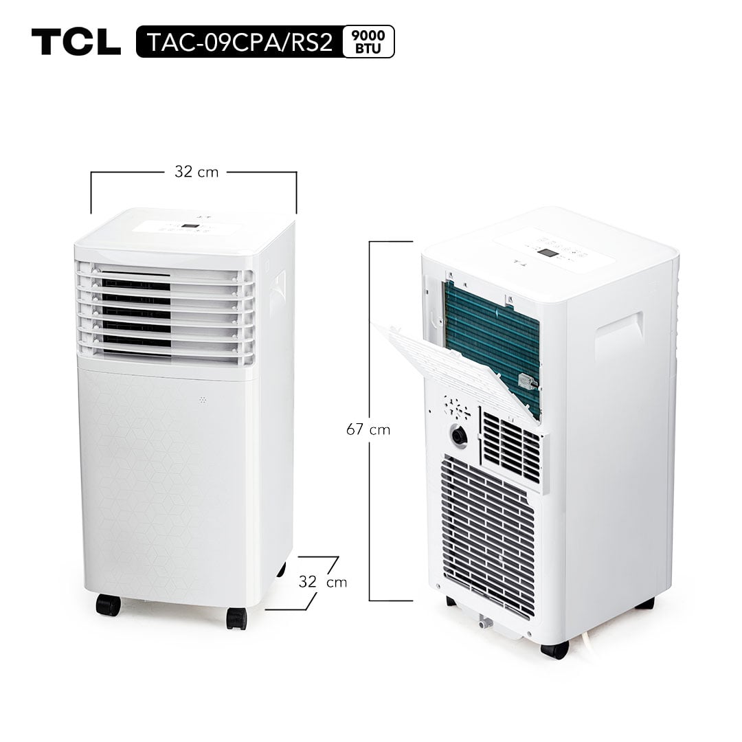 AIRE ACONDICIONADO PORTÁTIL FRÍO TCL 9000 BTU 3 EN 1 - 9