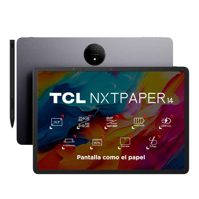 TABLET TCL NXTPAPER 14 256GB + 8GB LAPIZ + FLIP CASE - 2