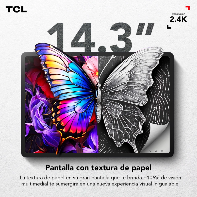 TABLET TCL NXTPAPER 14 256GB + 8GB LAPIZ + FLIP CASE - 3