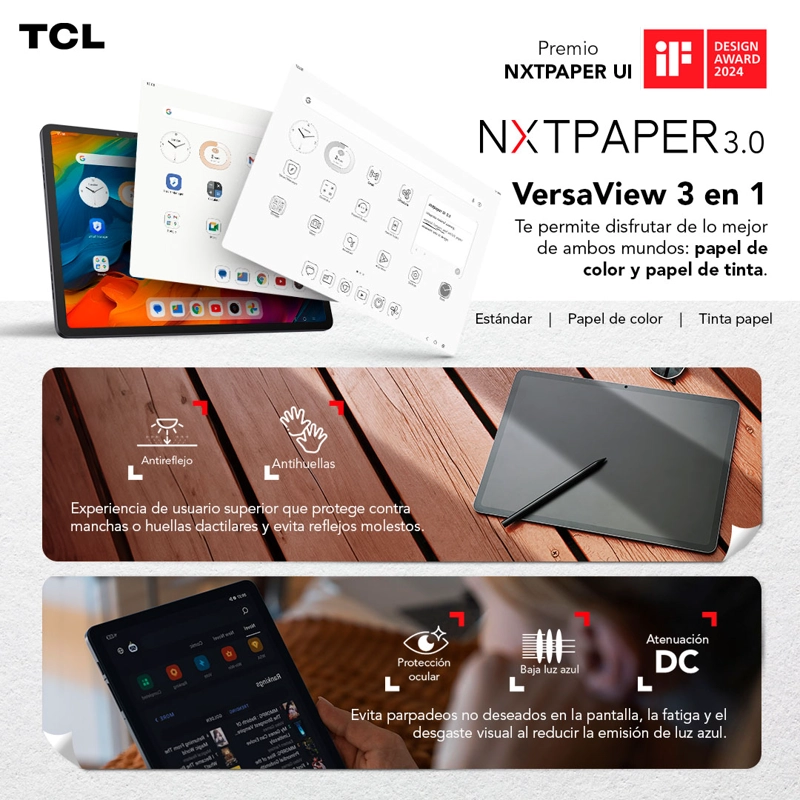 TABLET TCL NXTPAPER 14 256GB + 8GB LAPIZ + FLIP CASE - 4