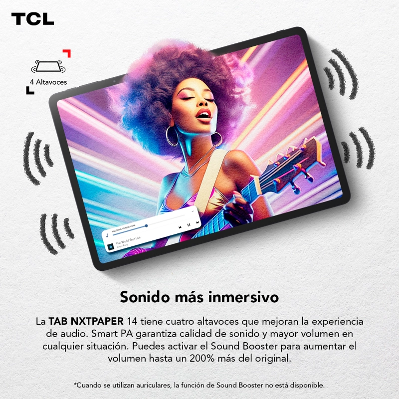 TABLET TCL NXTPAPER 14 256GB + 8GB LAPIZ + FLIP CASE - 6