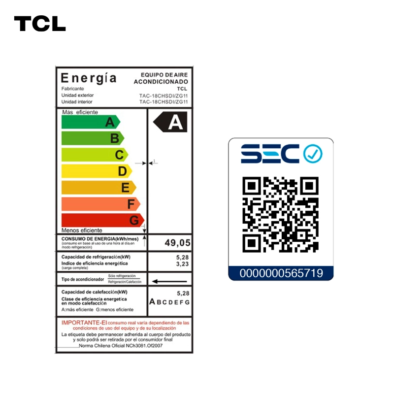 AIRE ACONDICIONADO INVERTER TCL SAVEIN 18000 BTU WIFI - 3