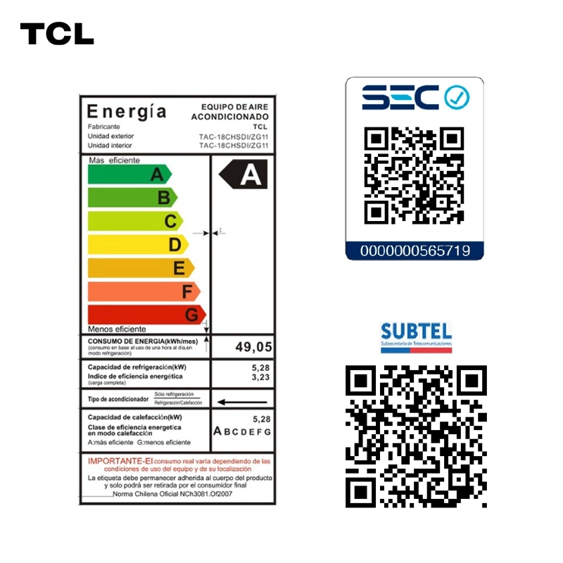 AIRE ACONDICIONADO INVERTER TCL SAVEIN 18000 BTU WIFI - 9