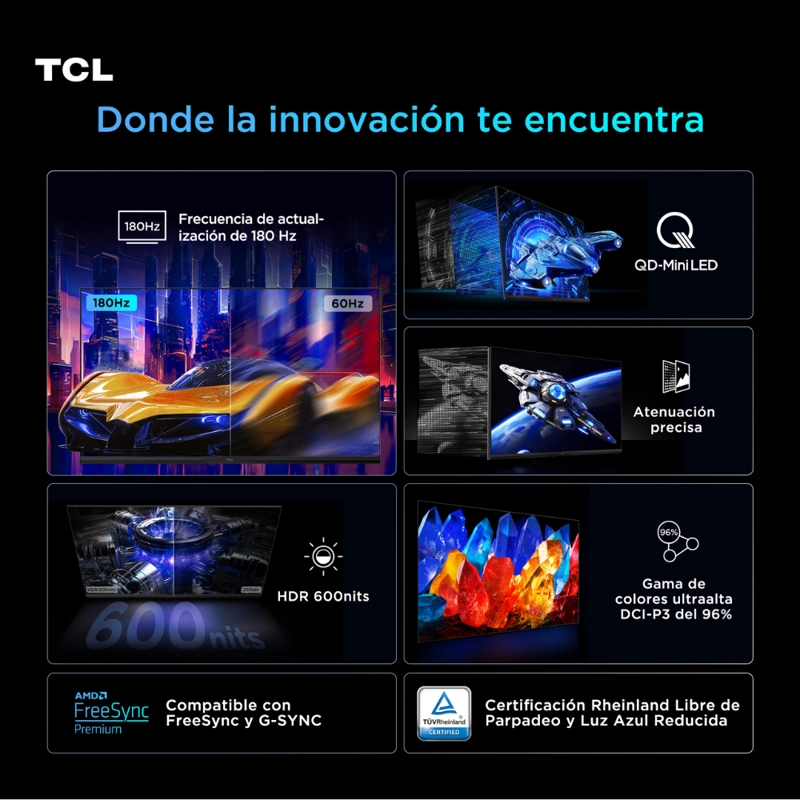 MONITOR GAMER TCL QD-MINI LED 32G64 QHD 180HZ - 2