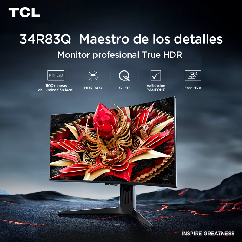 MONITOR GAMER TCL QD-MINI LED 34R83Q QHD 165HZ - 2