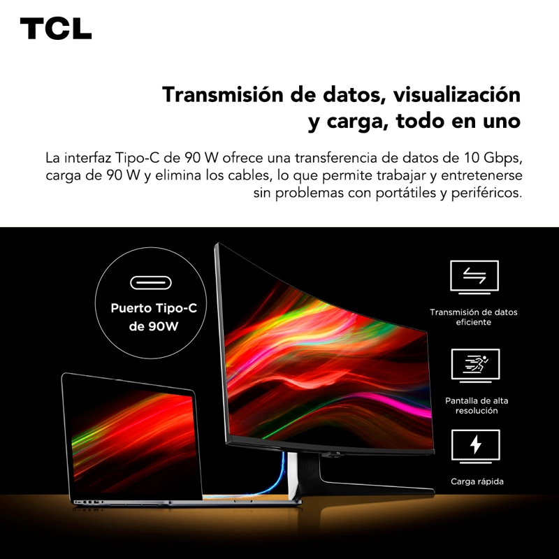 MONITOR GAMER TCL QD-MINI LED 34R83Q QHD 165HZ - 6