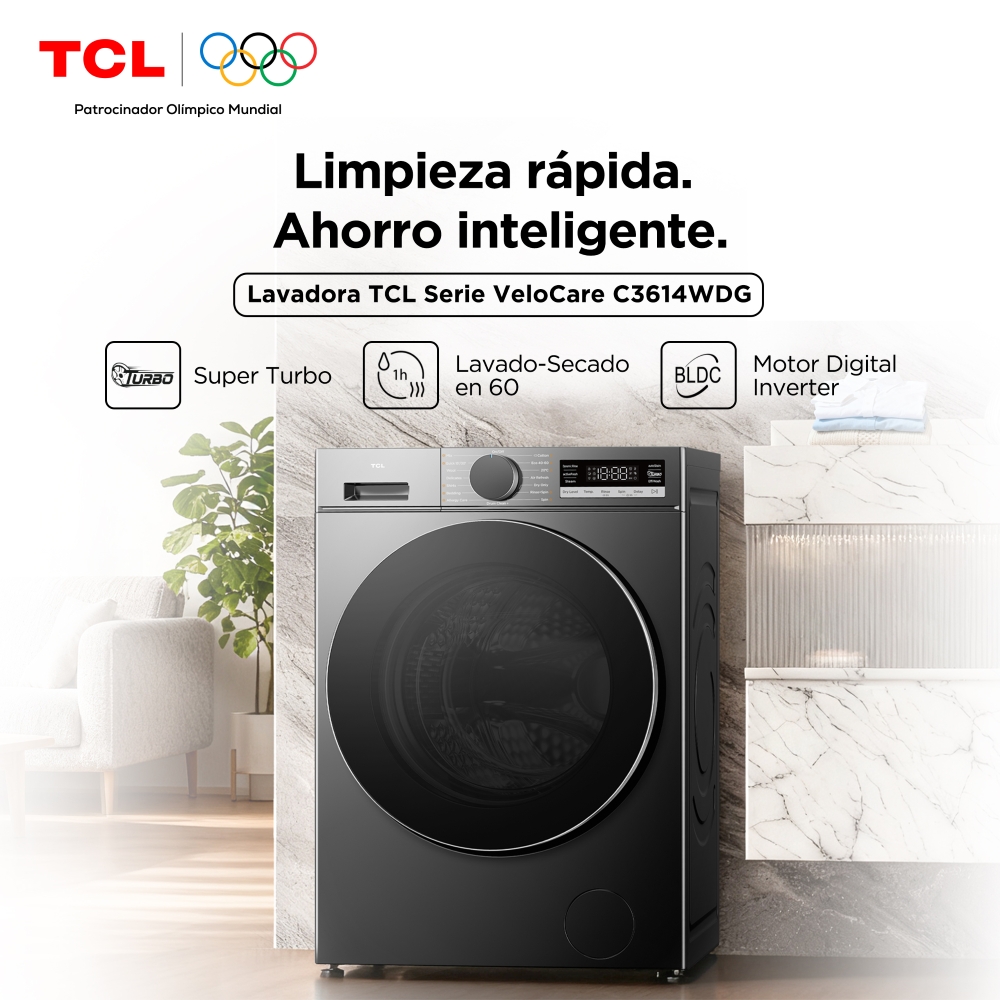 LAVADORA SECADORA FRONTAL TCL 13.5KG/8KG C3614WDG - 4