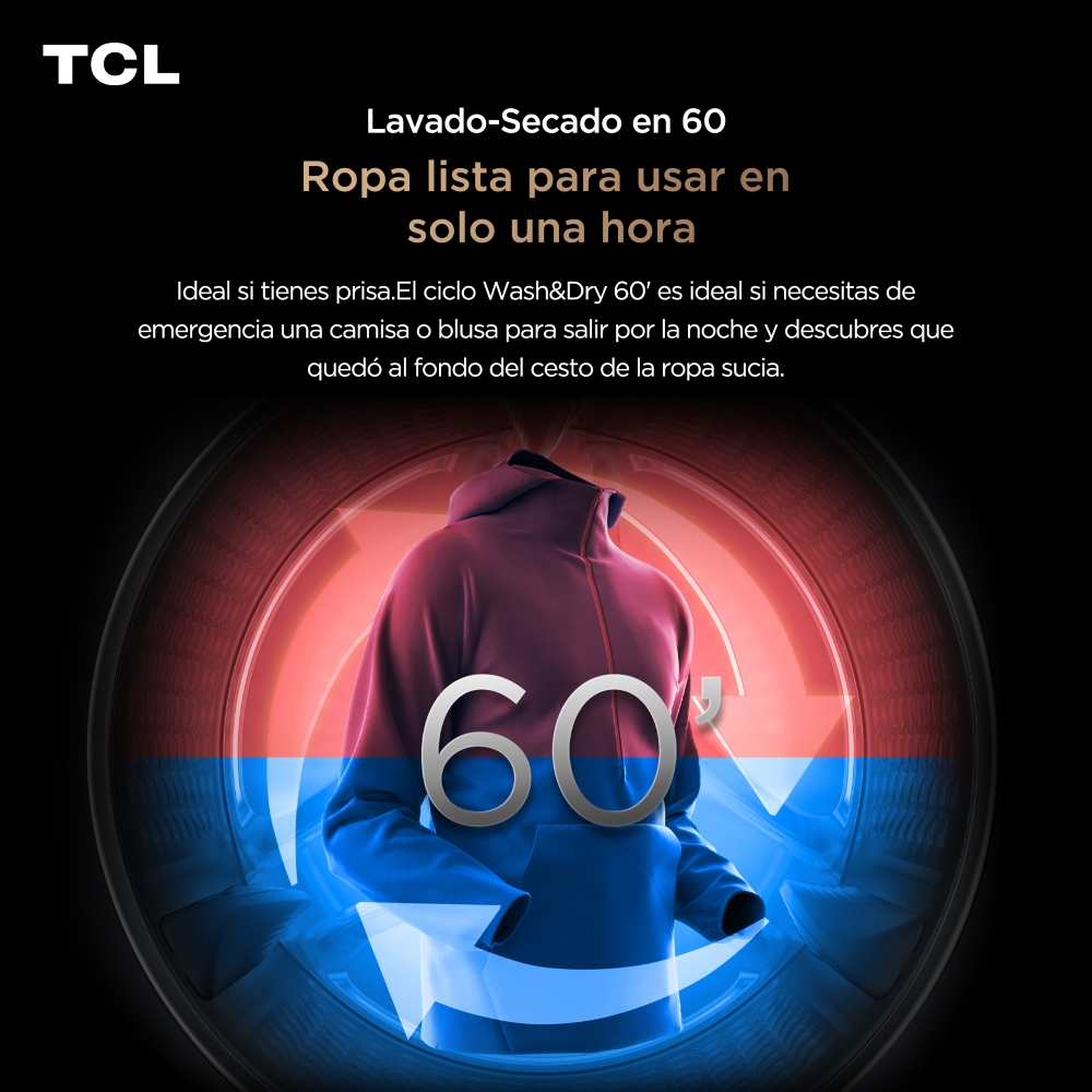 LAVADORA SECADORA FRONTAL TCL 13.5KG/8KG C3614WDG - 6