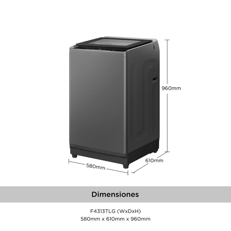LAVADORA CARGA SUPERIOR 13KG  TITANIO F4313TLG - 3