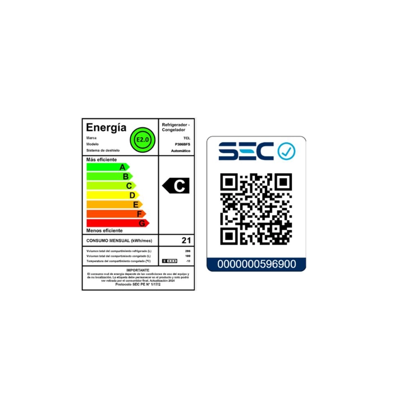 REFRIGERADOR BOTTOM FREEZER NO FROST 306L P306BFS - 8