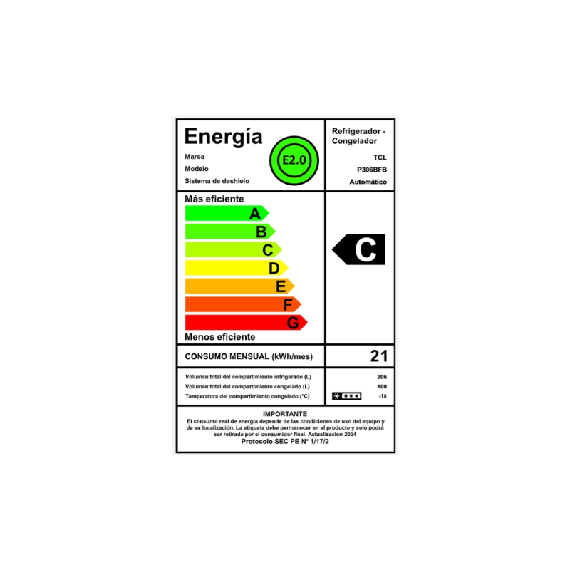 REFRIGERADOR BOTTOM FREEZER NO FROST 306L P306BFB - 11