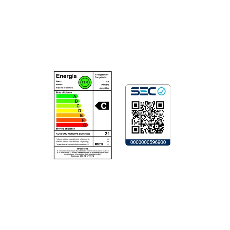 REFRIGERADOR BOTTOM FREEZER NO FROST 306L P306BFB - 9