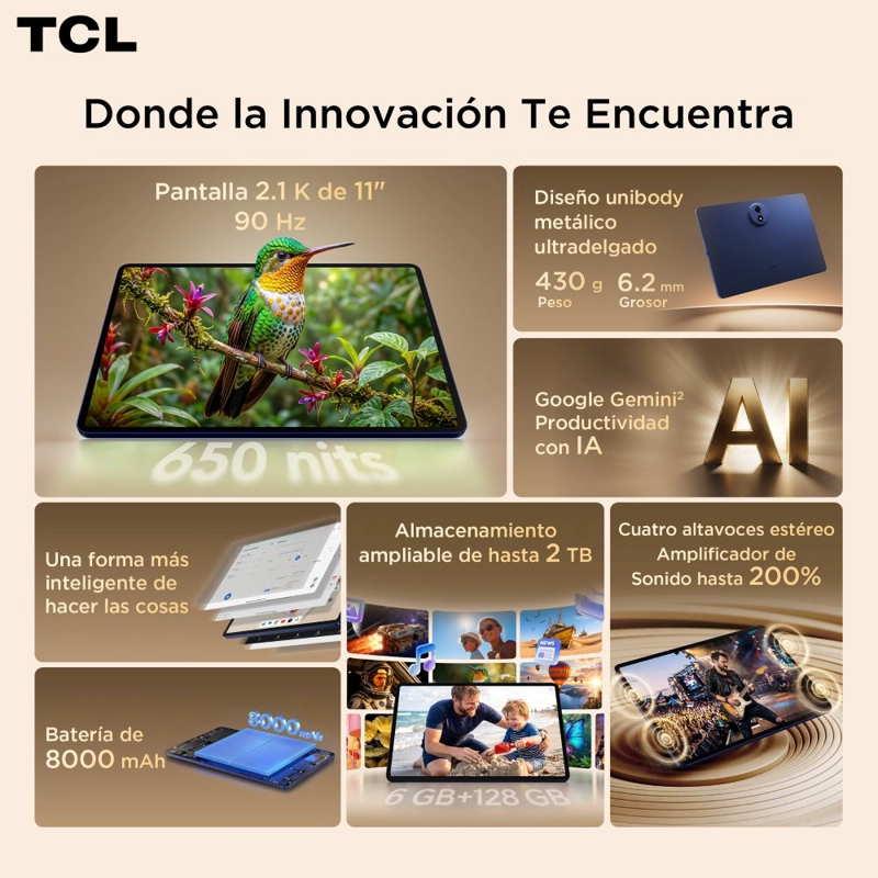 TAB A1 128GB / 6GB OCTA CORE 11' 2.1K 90HZ + FUNDA - 4