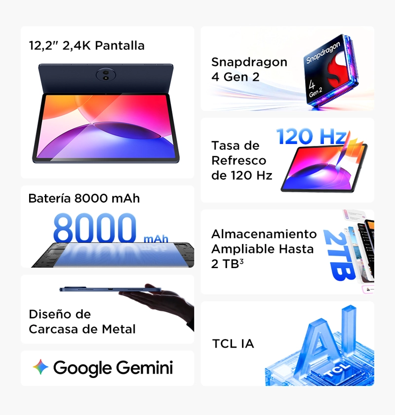 TAB A1 PLUS 128GB / 6GB OCTA CORE 12.2' 2.4K 120HZ + FUNDA - 3