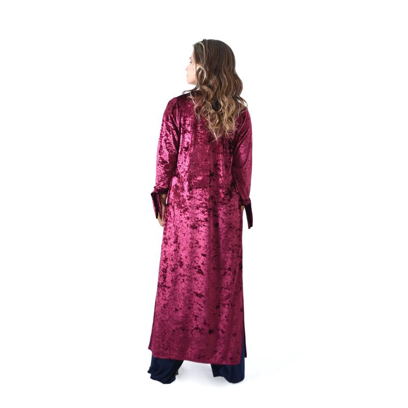 TAPADO KIMONO LARGO VERONA CHERRY JASPEADO TERCIOPELO MARIA PASKARO - 4