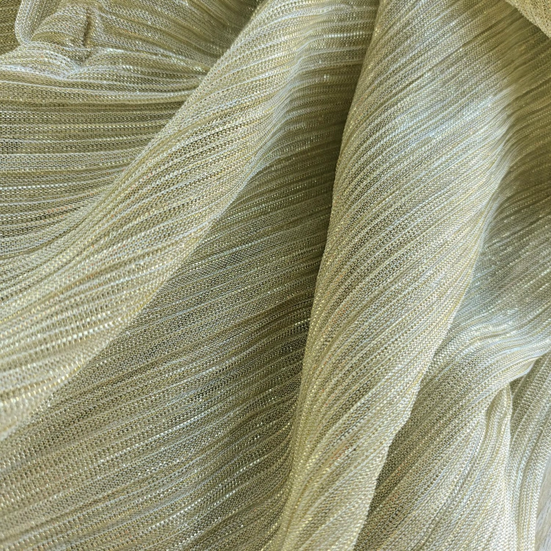 TAPADO KIMONO LARGO VERONA DORADO CLARO PLISADO METALIZADO MARIA PASKARO - 4