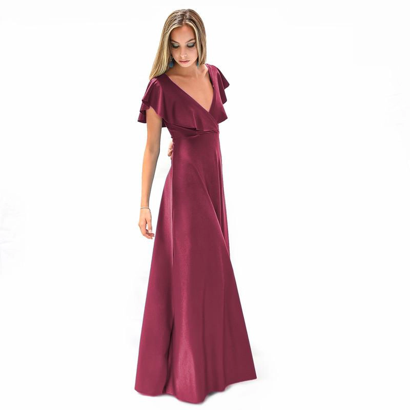 VESTIDO LARGO MARKEN BURDEO LYCRA VUELO GRANDE MARIA PASKARO - 2