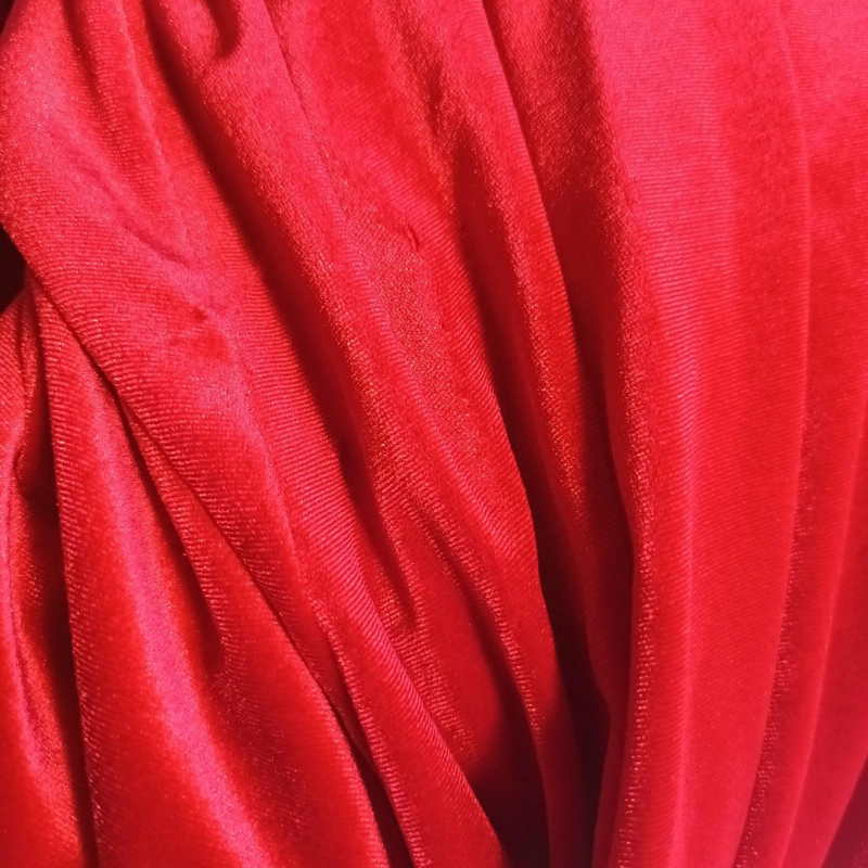 VESTIDO LARGO YORK ROJO TERCIOPELO MANGAS  MARIA PASKARO - 4