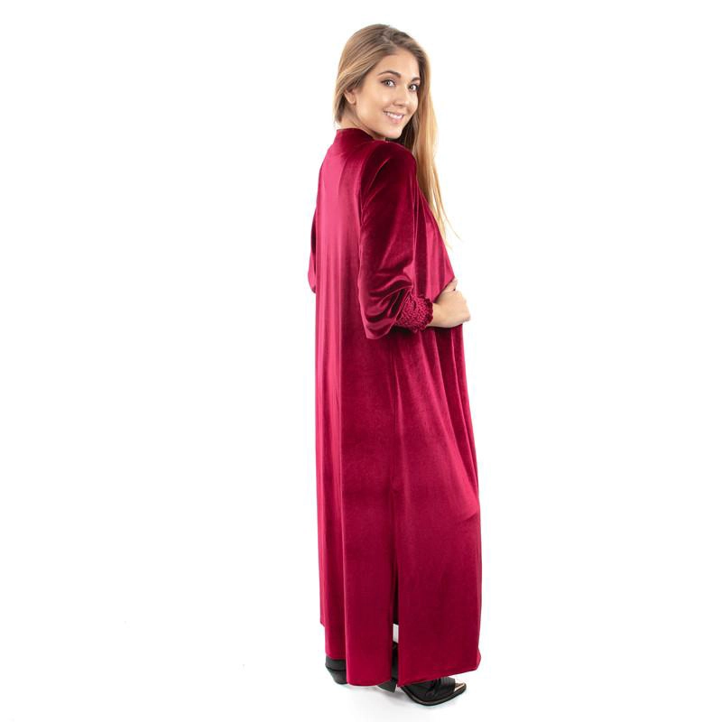 TAPADO KIMONO REGULAR FIT MUJER MARIA PASKARO BURDEO SANTINI CHERRY TERCIOPELO - 2