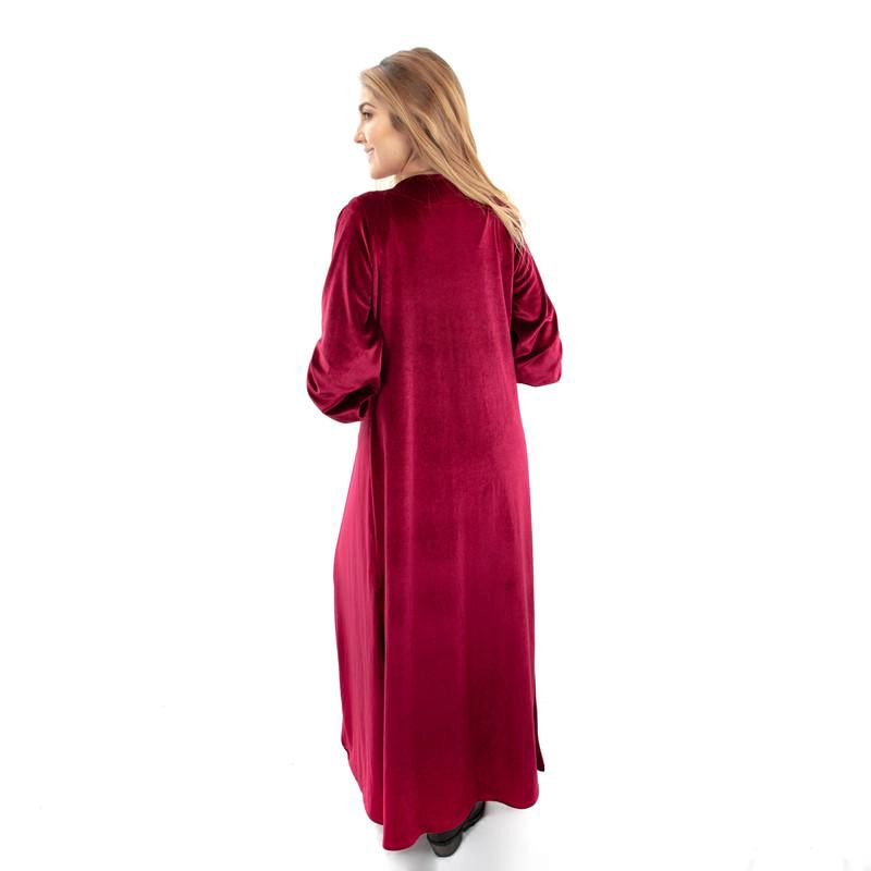 TAPADO KIMONO REGULAR FIT MUJER MARIA PASKARO BURDEO SANTINI CHERRY TERCIOPELO - 3