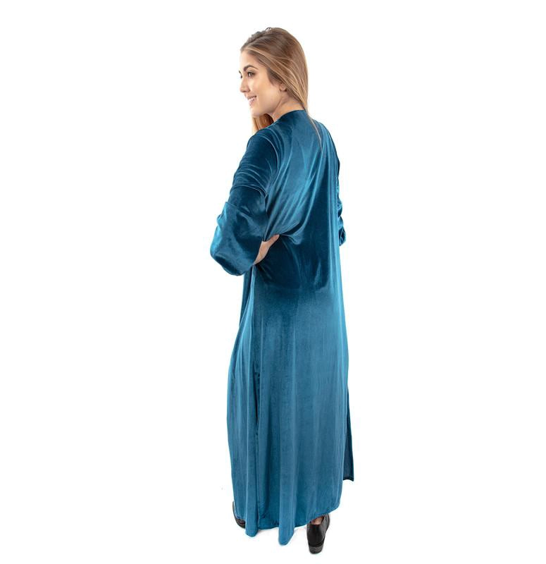 TAPADO KIMONO SANTINI TURQUESA TERCIOPELO MARIA PASKARO - 3