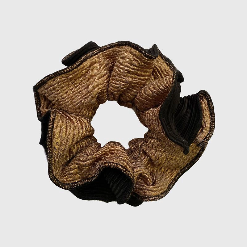 SCRUNCHIE MARIA PASKARO TULIPAN COBRE M DUO DORADO - 1