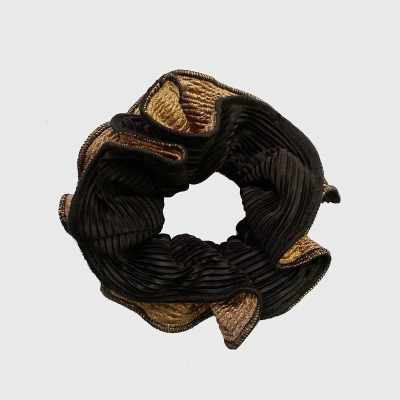 SCRUNCHIE MARIA PASKARO TULIPAN COBRE M DUO DORADO - 2