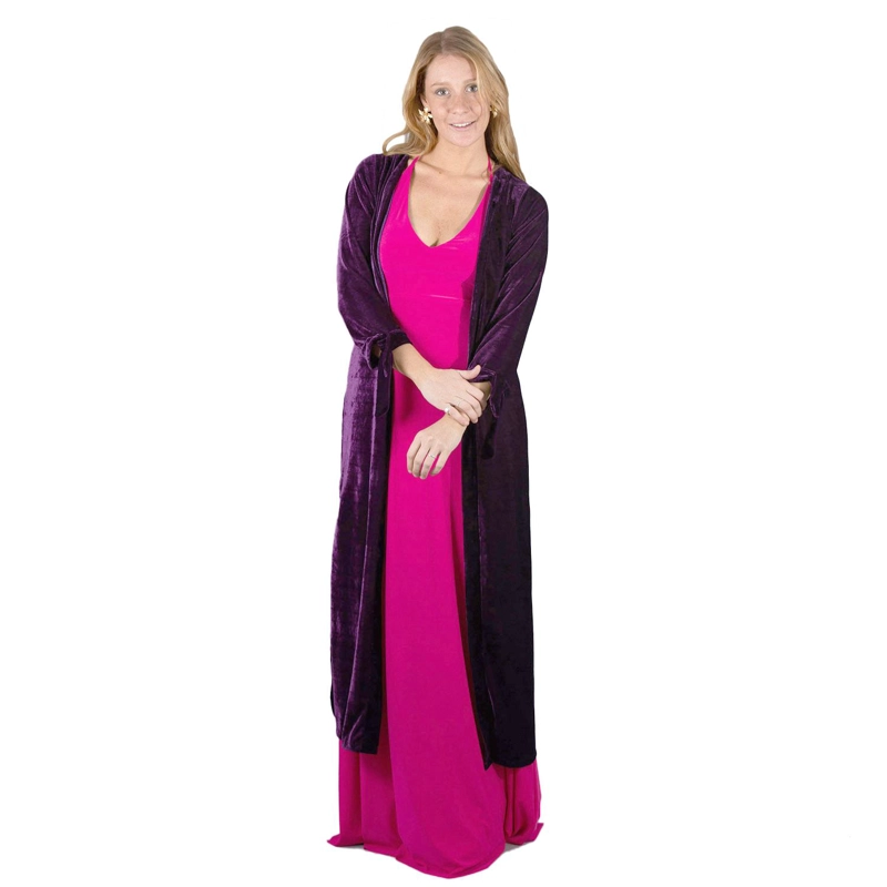 TAPADO KIMONO LARGO VERONA MORADO TERCIOPELO MARIA PASKARO - 1