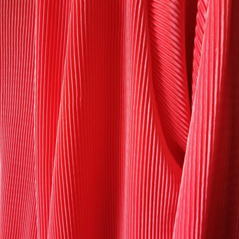 TAPADO KIMONO LARGO SANTINI CORAL PLISADO MARIA PASKARO - 5