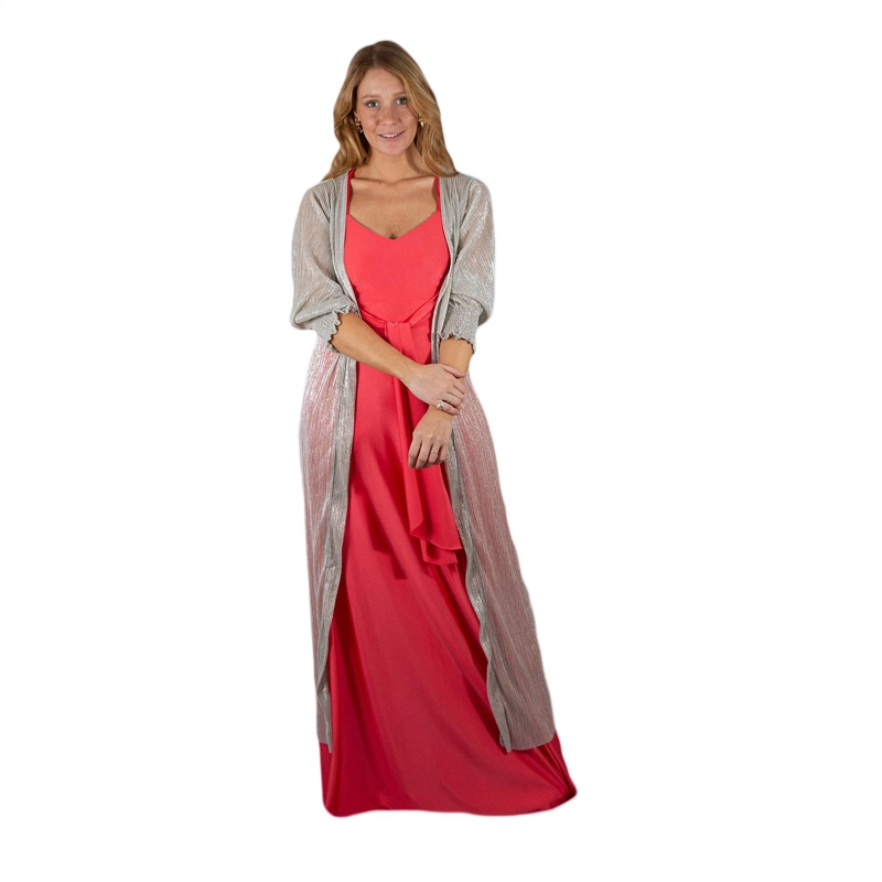 TAPADO KIMONO SANTINI PLATEADO TRANSPARENTE MARIA PASKARO - 1