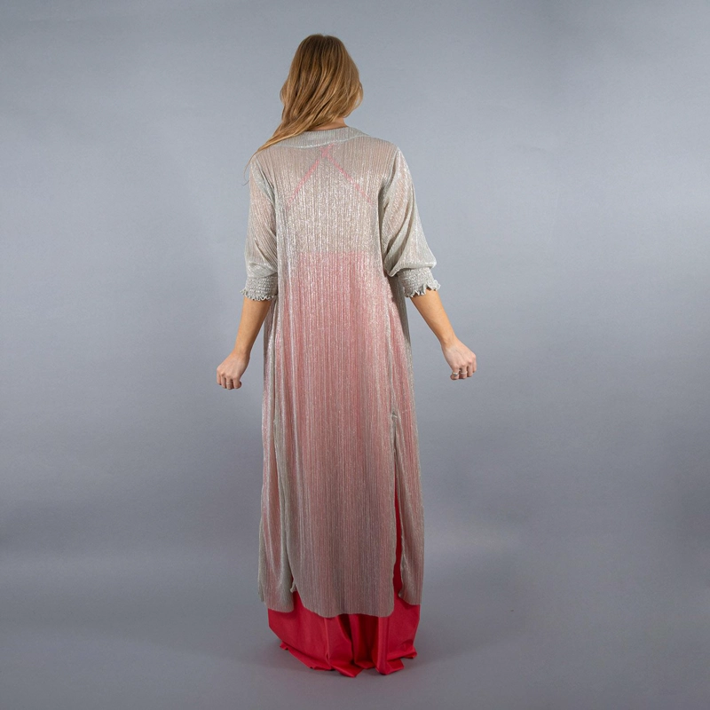 TAPADO KIMONO SANTINI PLATEADO TRANSPARENTE MARIA PASKARO - 2