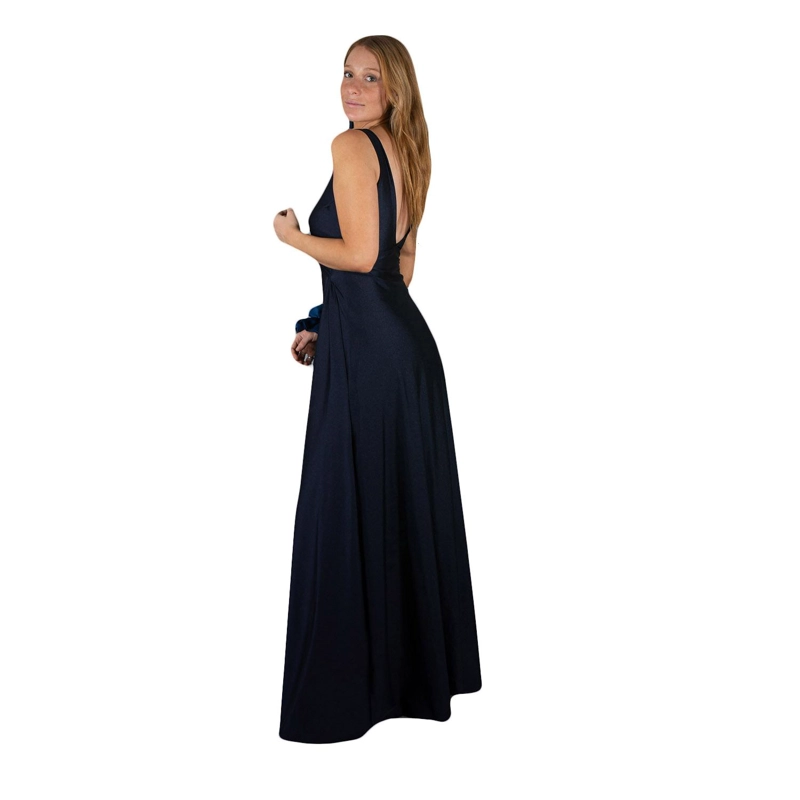 VESTIDO LARGO MUJER MARIA PASKARO AZUL MARINO ALGARVE LYCRA DUPONT - 2