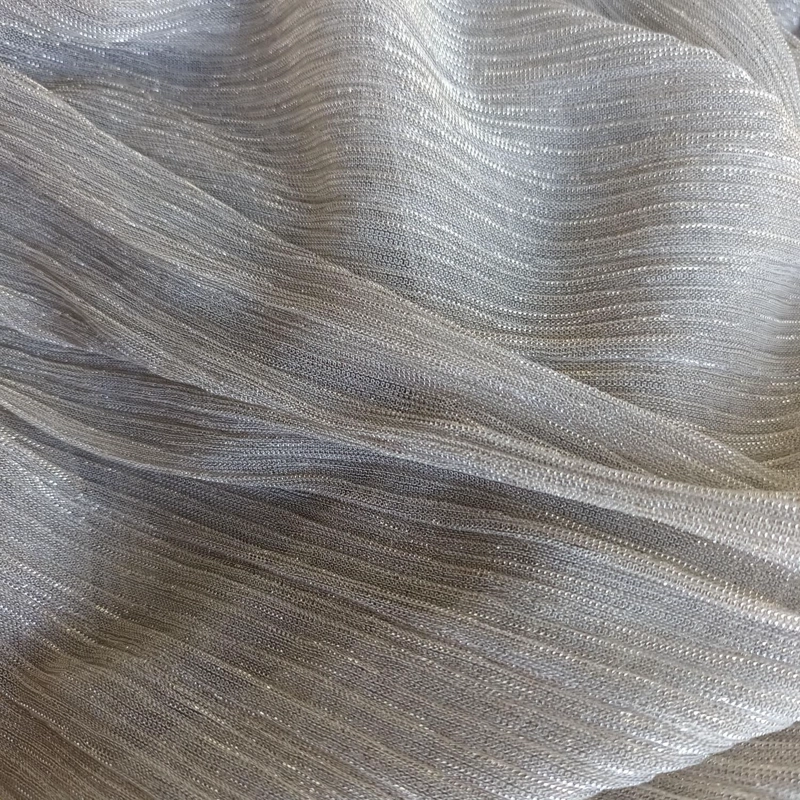 TAPADO KIMONO LARGO VERONA PLATEADO PLISADO TRANSPARENTE METALIZADO MARIA PASKARO - 4