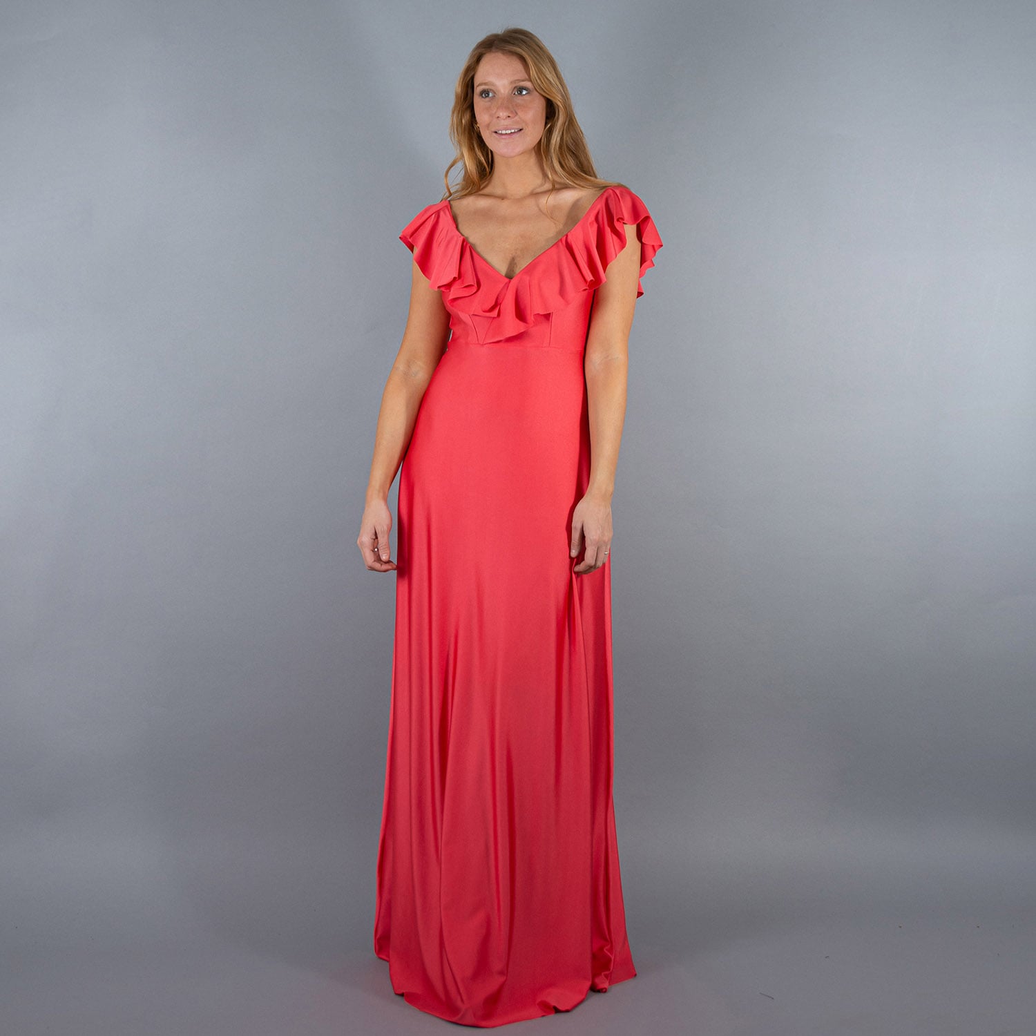 VESTIDO LARGO MUJER MARIA PASKARO CORAL MARKEN LYCRA DUPONT - 1