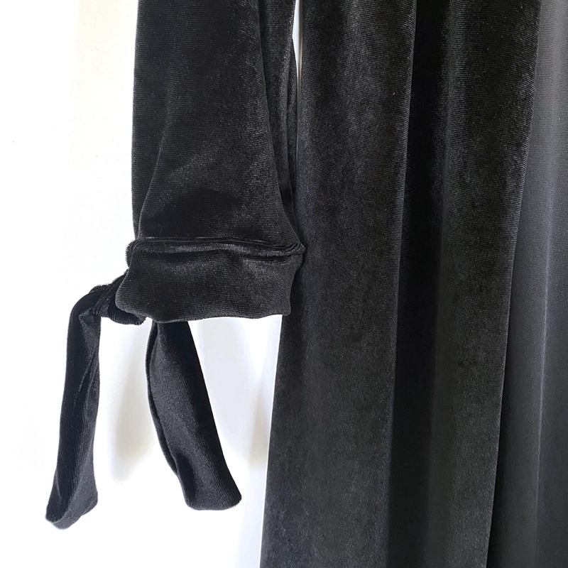 TAPADO KIMONO LARGO VERONA NEGRO TERCIOPELO MARIA PASKARO - 5
