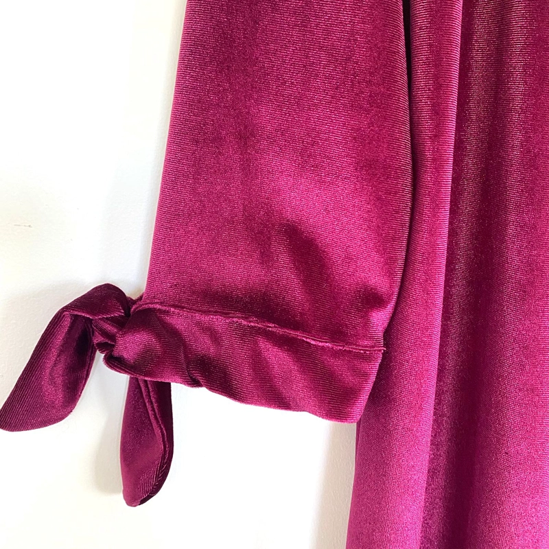 TAPADO KIMONO LARGO VERONA BURDEO TERCIOPELO MARIA PASKARO - 2