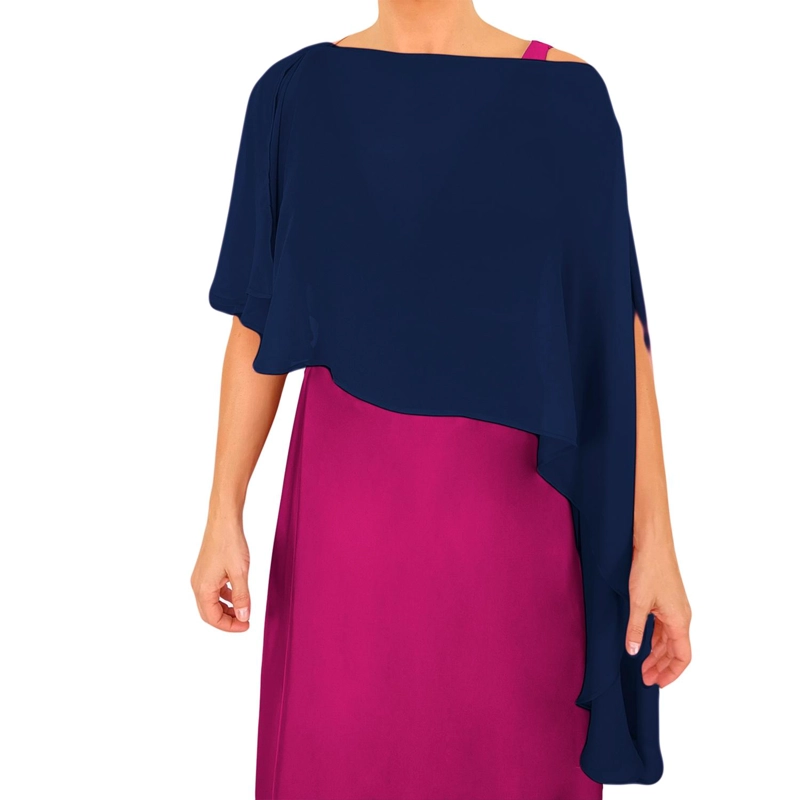 TAPADO CAPA MULTIFORMA REGULAR FIT MUJER MARIA PASKARO AZUL MARINO CATANIA GASA - 1