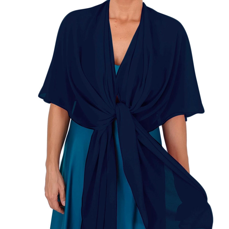 TAPADO CAPA MULTIFORMA REGULAR FIT MUJER MARIA PASKARO AZUL MARINO CATANIA GASA - 2
