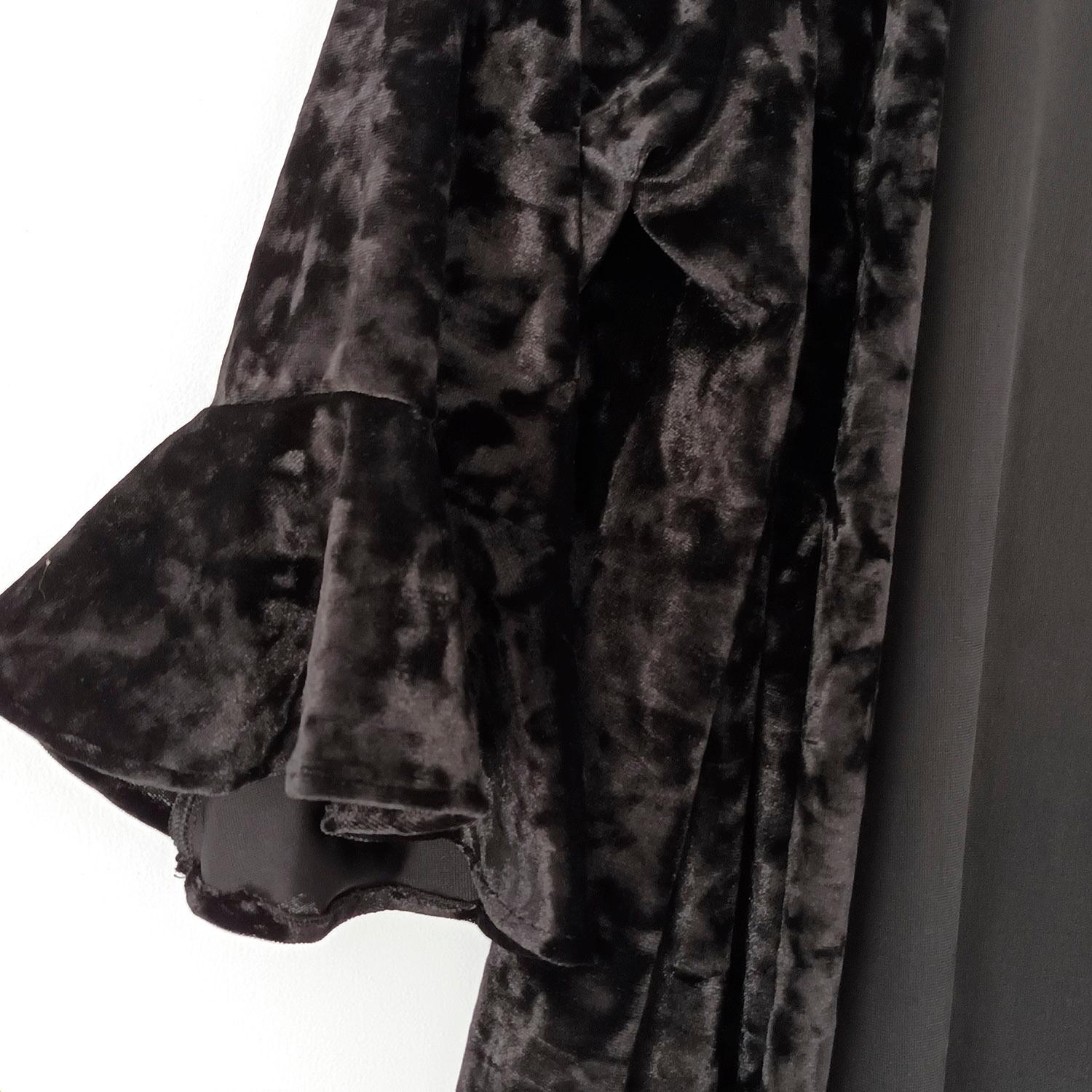 TAPADO KIMONO CORTO TURIN NEGRO TERCIOPELO JASPEADO MARIA PASKARO - 5