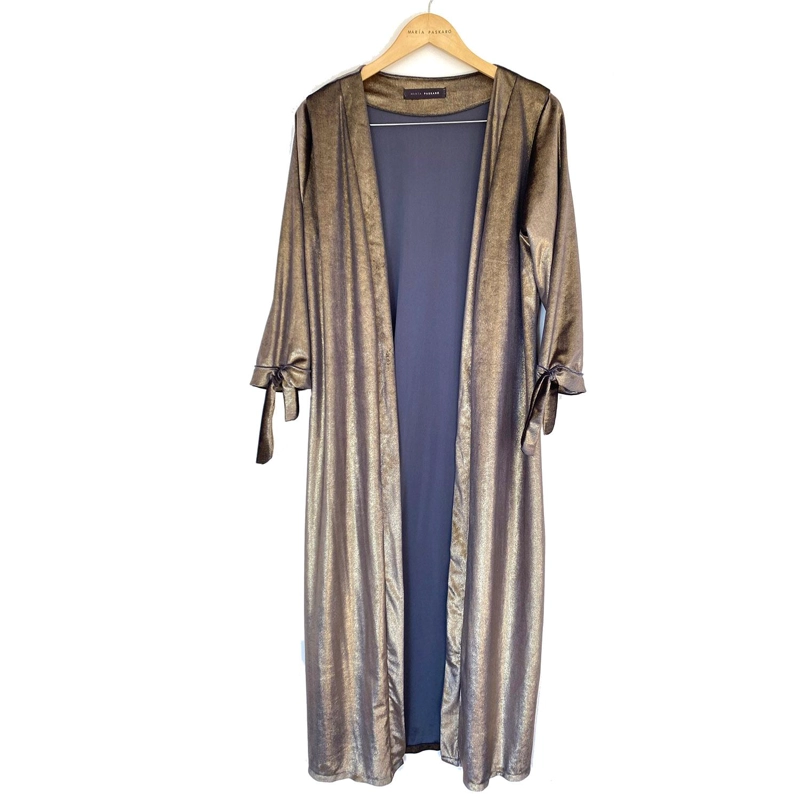 TAPADO KIMONO LARGO VERONA DORADO TERCIOPELO MARIA PASKARO - 1