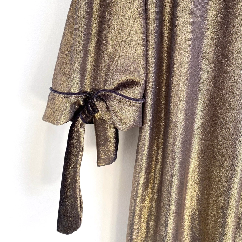 TAPADO KIMONO LARGO VERONA DORADO TERCIOPELO MARIA PASKARO - 3