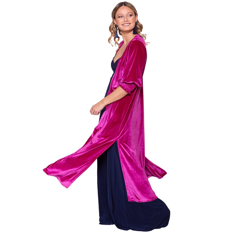 TAPADO KIMONO SANTINI FUCSIA TERCIOPELO MARIA PASKARO - FUCSIA - L/XL - 3