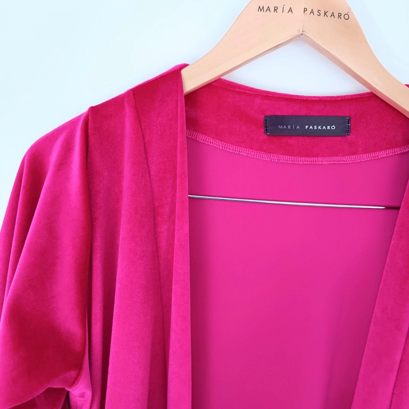 TAPADO KIMONO SANTINI FUCSIA TERCIOPELO MARIA PASKARO - FUCSIA - L/XL - 7