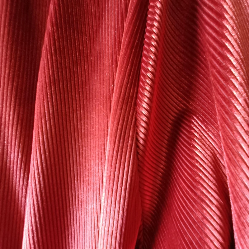 TAPADO KIMONO LARGO VERONA TERRACOTA TERCIOPELO LINEAS MARIA PASKARO - 6