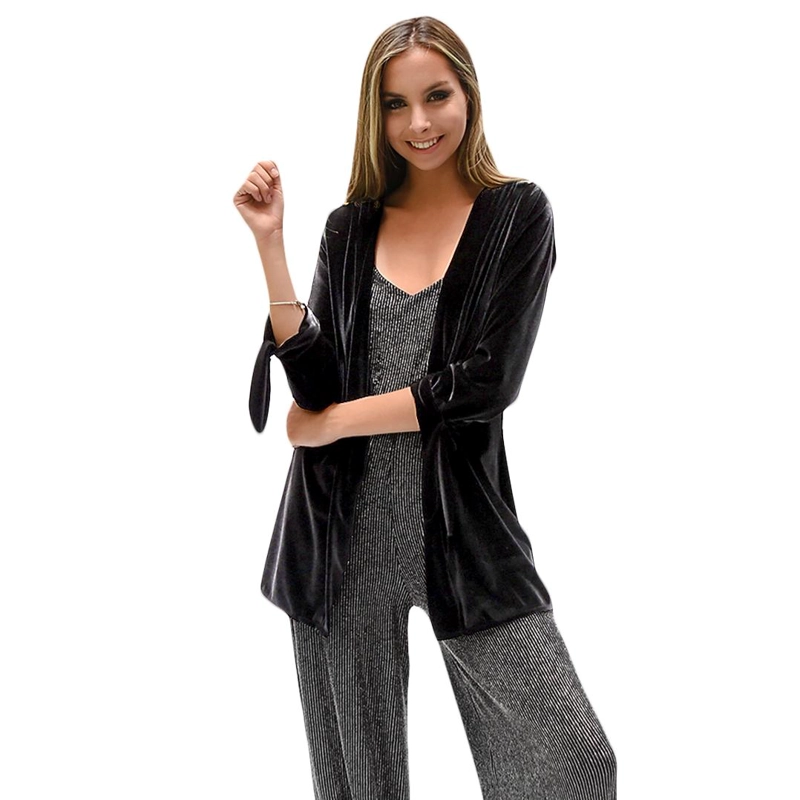 TAPADO KIMONO CORTO DUBLIN NEGRO TERCIOPELO MARIA PASKARO - NEGRO - L/XL - 1
