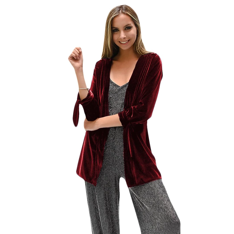 TAPADO KIMONO CORTO DUBLIN BURDEO TERCIOPELO MARIA PASKARO - BURDEO - L/XL - 1
